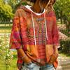 Damenmode Floral Print Hoodie Lässiger Übergroßer Pullover mit langen Ärmeln
