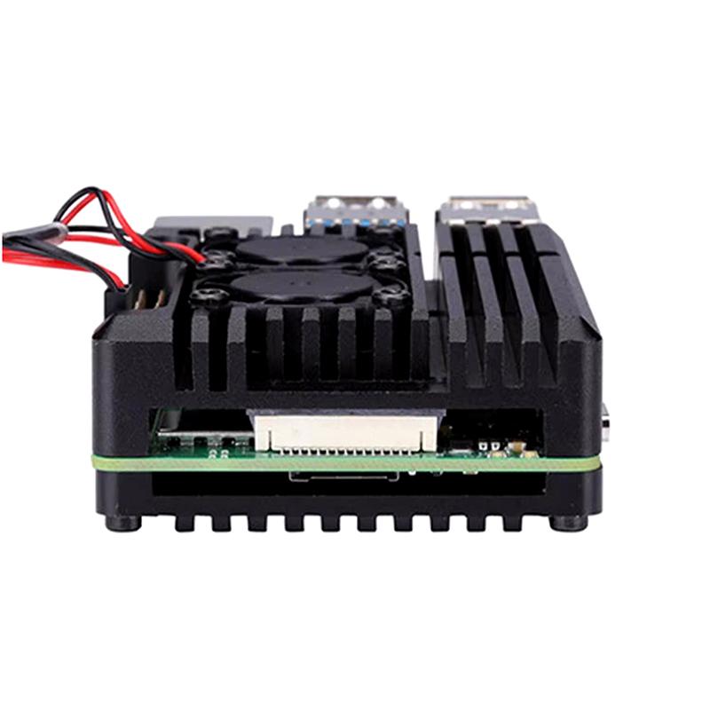 Алюмінієвий корпус для Raspberry Pi 4 З подвійним вентилятором охолодження / Без нього Металевий корпус Чорний корпус Для Rpi Raspberry Pi 4B