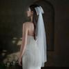 Wedding Bridal Veil 2 Layers Short Sheer Tulle Hair Accessories for Brides