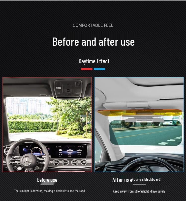 Óculos de motorista: Viseira Antirreflexo para Carro Dia e Noite e Óculos de Visão Noturna para Proteção Ocular