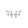 Silver Needle Korean Retro Cross Brooch Earrings: Light Luxury Fashion Ear Jewelry for Women