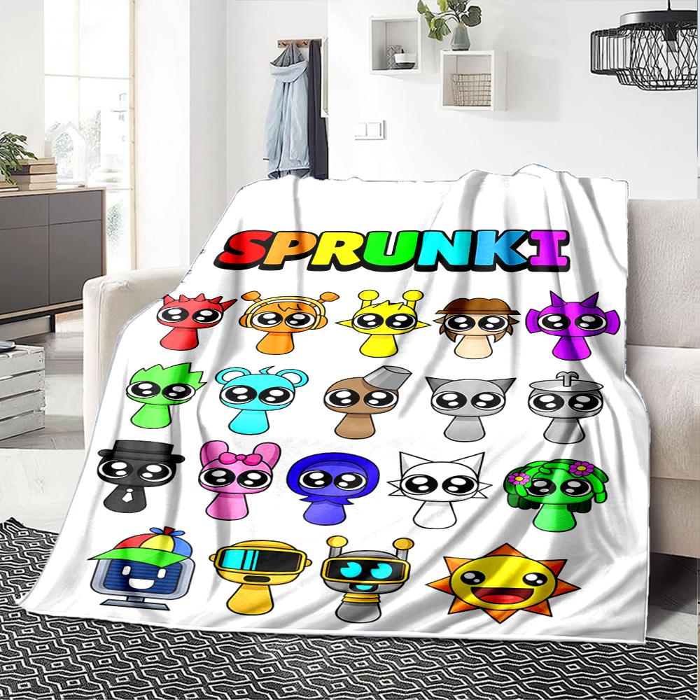 Coperta stampata a tema Sprunki - Perfetta per divano, letto, viaggi e uso all'aperto | Lavabile in lavatrice, accogliente e resistente.