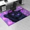 Charming Black Cat Chair Mat Office Carpet with Pink Hearts, Large Rug for Home Decor, Sofa Mat, Gift Idea for Any Room