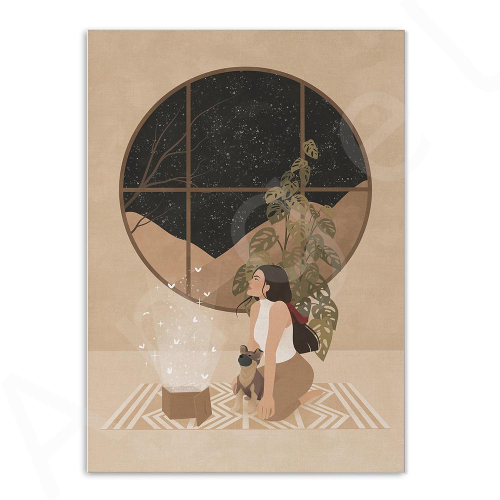 

Не теряйте надежды, женский постер в стиле бохо, женский дух, холст, картина, растение, настенная художественная картина, Декор в гостиную 21x30cm No Framed