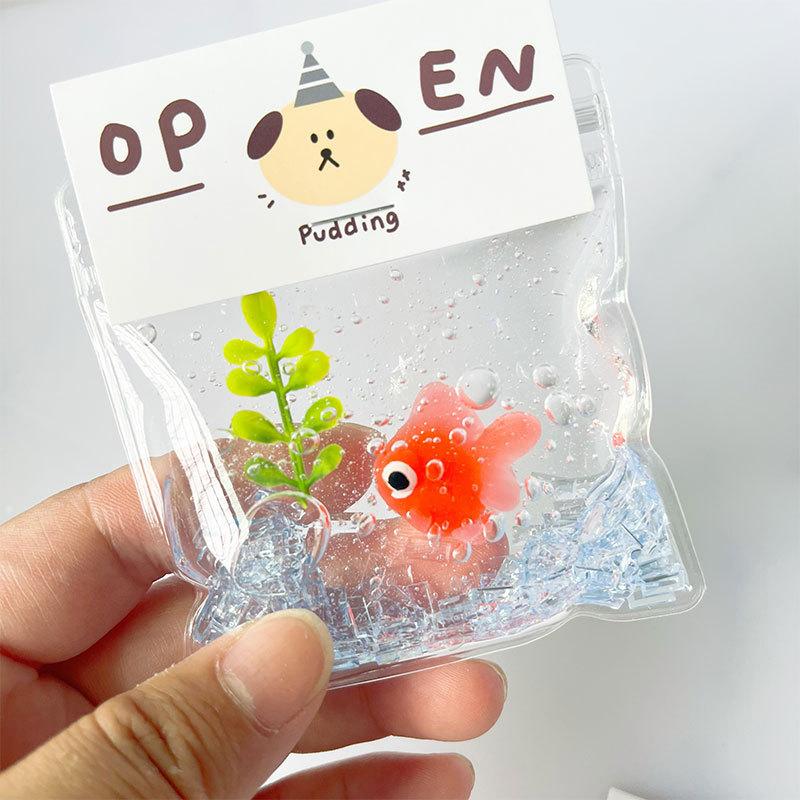 Small goldfish pinch bag slow rebound decompression toy super soft water spit bubbles pinch goldfish pinch music.2025