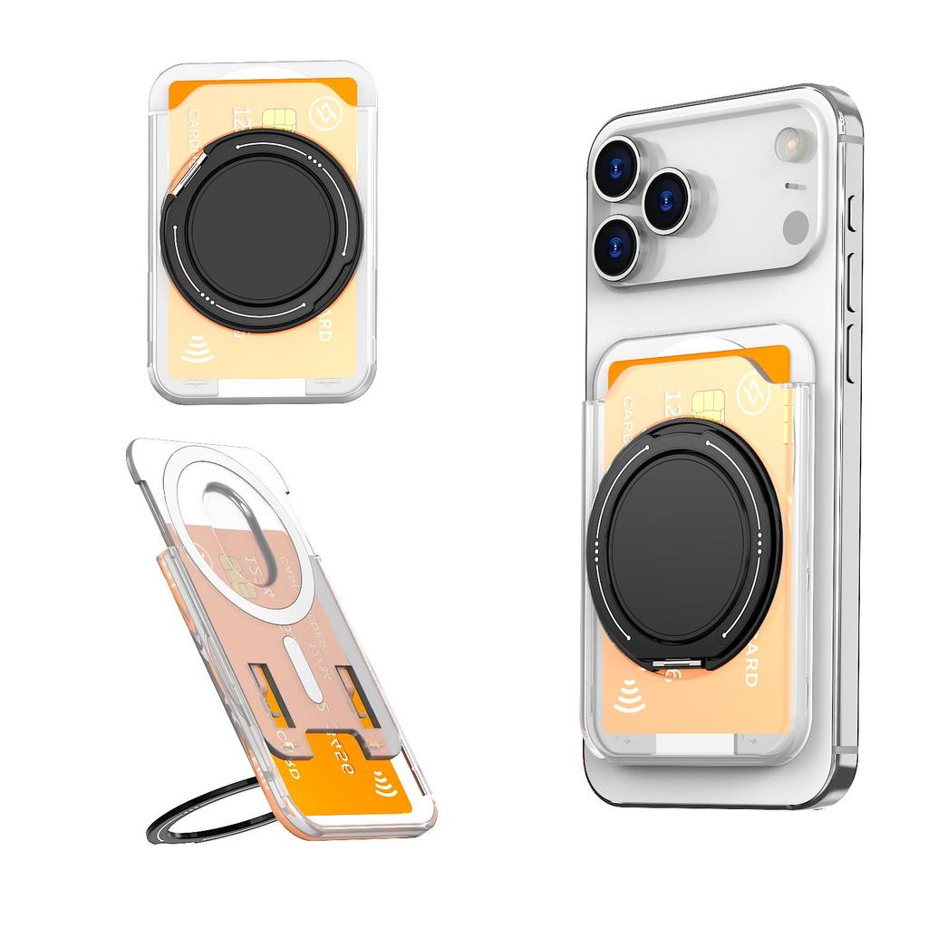 MagSafe Card Holder with 360° Rotating Bracket for iPhone