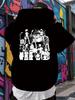 Casual Graphic Hoodie - Cherry Blossom & Band Print