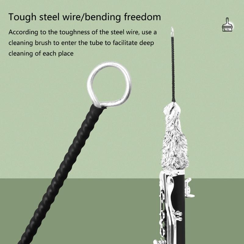 Flute Cleaner Cleaning Tools Clarinet Swab Cleaning Brushes for Clarinet Flute Cleaning Rod Cleaning Brush for Clarinet