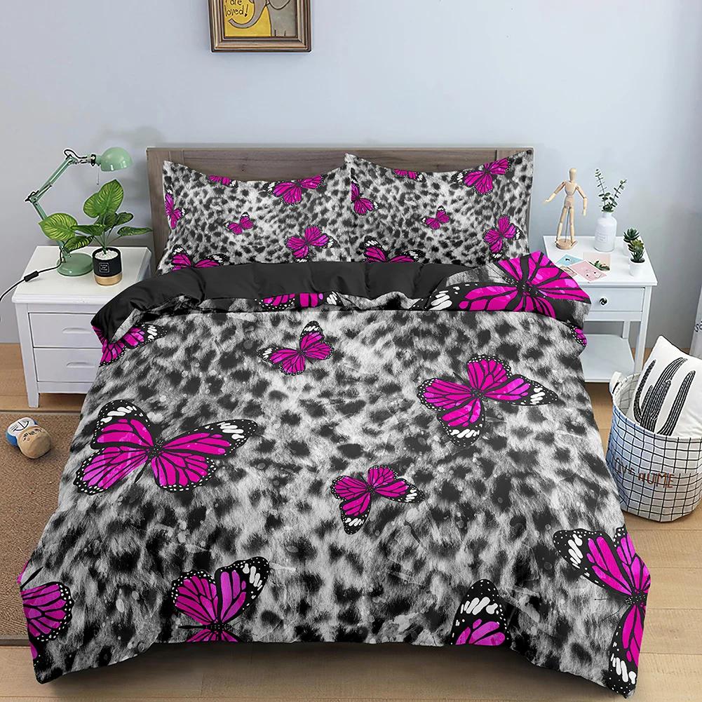 Leopard Pattern Duvet Cover Animals Print Cheetah For Kids Man And Woman Luxury Golden Wildlife Theme Decorations Bedroom Queen
