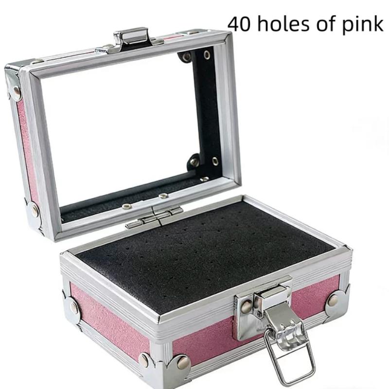 25/40/50 Löcher Schleifkopf Bit Aufbewahrungsbox Einzigartiges Design Leerer Nageltischbohrer Bits Organizer Halter Behälter Nageltischbohrer Display