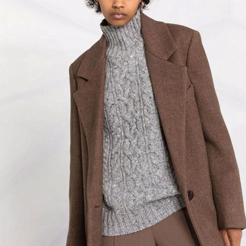 Polo Ralph Lauren Cable Knit Turtleneck Sweater Women sweater Gray 211815104-001