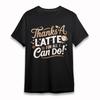 Women's Oversize T-Shirt Coffee Lover Art Print Beans Tee Short Cotton Black