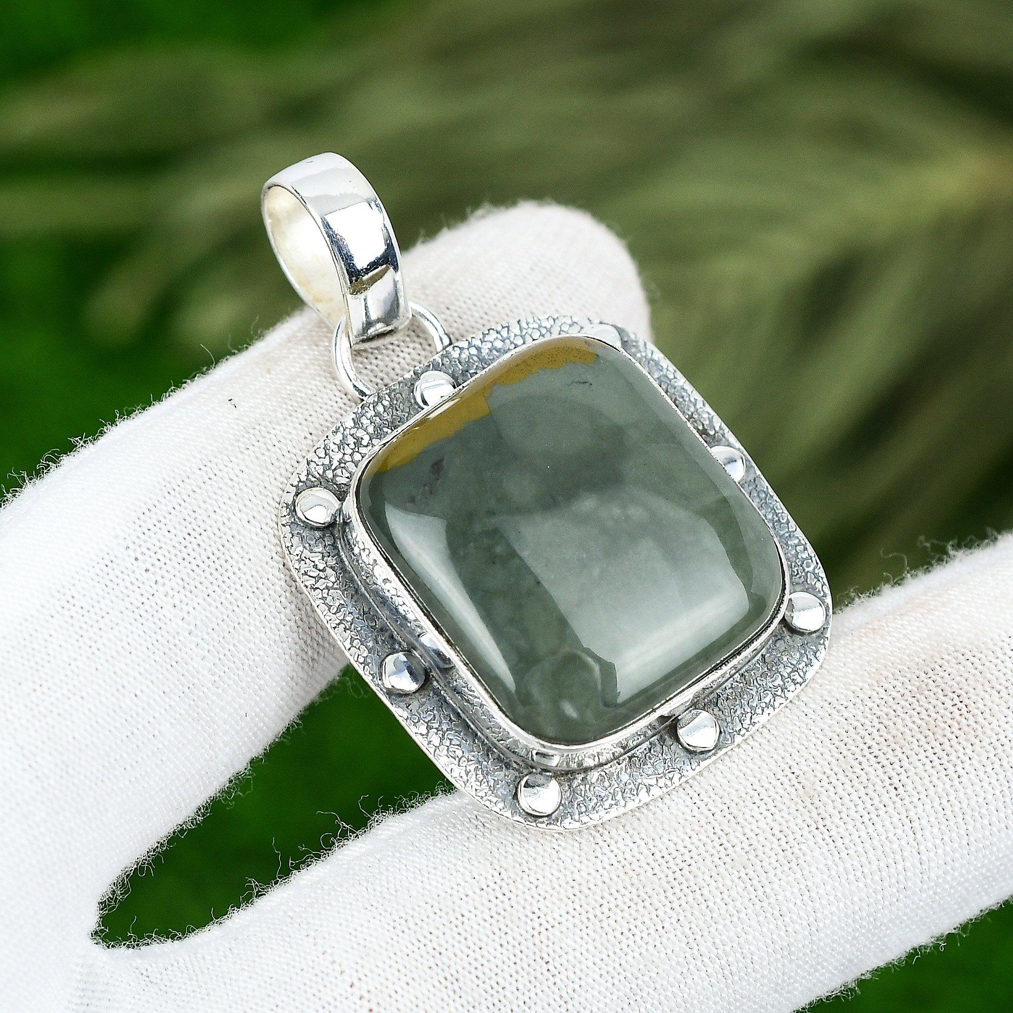 

Easter Deal Natural Polychrome Jasper Mother Pendant Jewelry 925 Sterling Silver