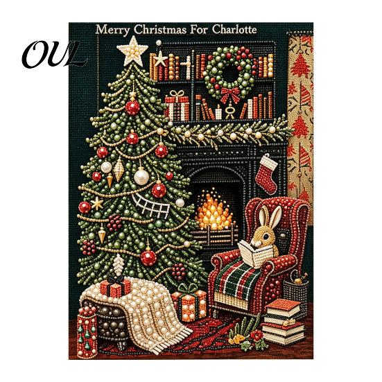 Crafting Kits for Kids Christmas Faux Pearl Painting Kit, Santa Reindeer DIY Art Relaxing Hobby 3D Angel Wall Craft Kit Adults, Festive Home