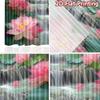 2D Flat Printing 2pcs Curtain Party Window Curtains Waterfall with Pink Lotuses Digital Printed Polyester Drapes Holiday