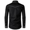 Stylish Shirt Men Embroidery Slim Fit Casual Long Sleeve Shirts Mens Wedding Party Shirt for Male