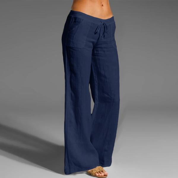 Long Pants Elastic Waist Wide Leg Pants 