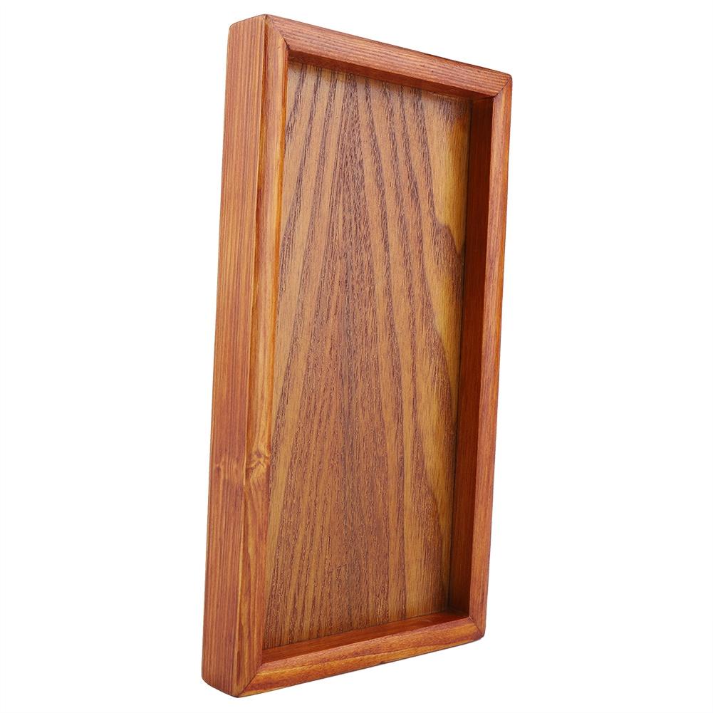 Rectangle Wooden Tea Tray Serving Table Plate Snacks Food Storage Dish for Hotel Home