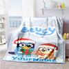 Bluey 90 Personalized Text Blanket Lightweight Personalized Blanket Soft Warm Cozy Throw For Office Chair Office Picnics Chair Ideal for All Seasons