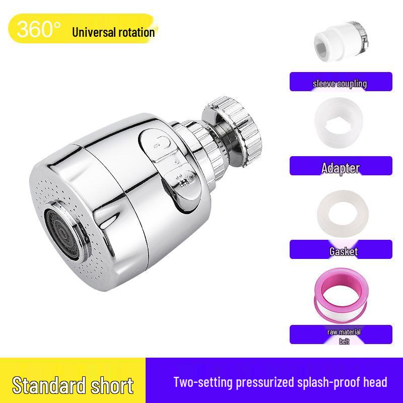 Universal Rotating Kitchen Faucet Extender with Water Saver and Anti-Splash Aerator