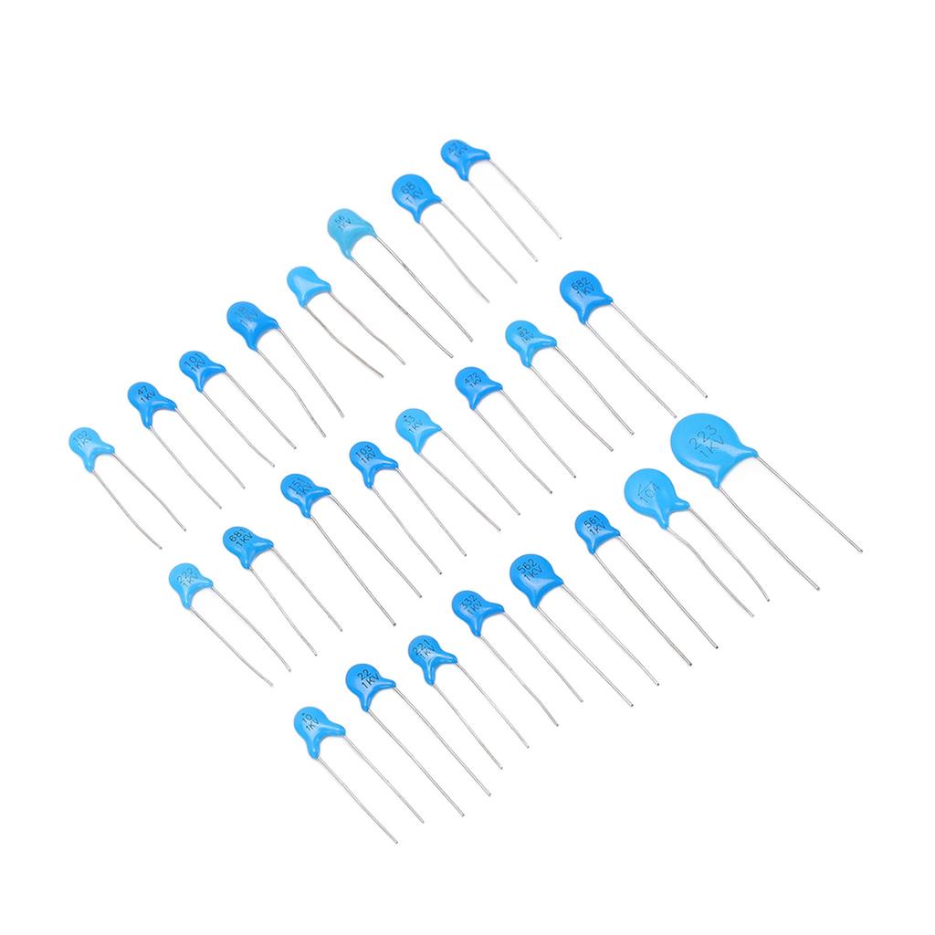 700Pcs Ceramic Capacitor 1KV High Voltage 24 Values Assortment Kit Set for Radio TV