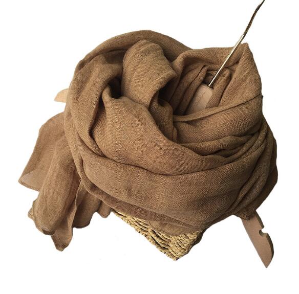 66x240CM Lengthened 100% Linen Scarf Solid Color Ladies Shawl Thin Spring And Autumn Cotton Linen Scarves
