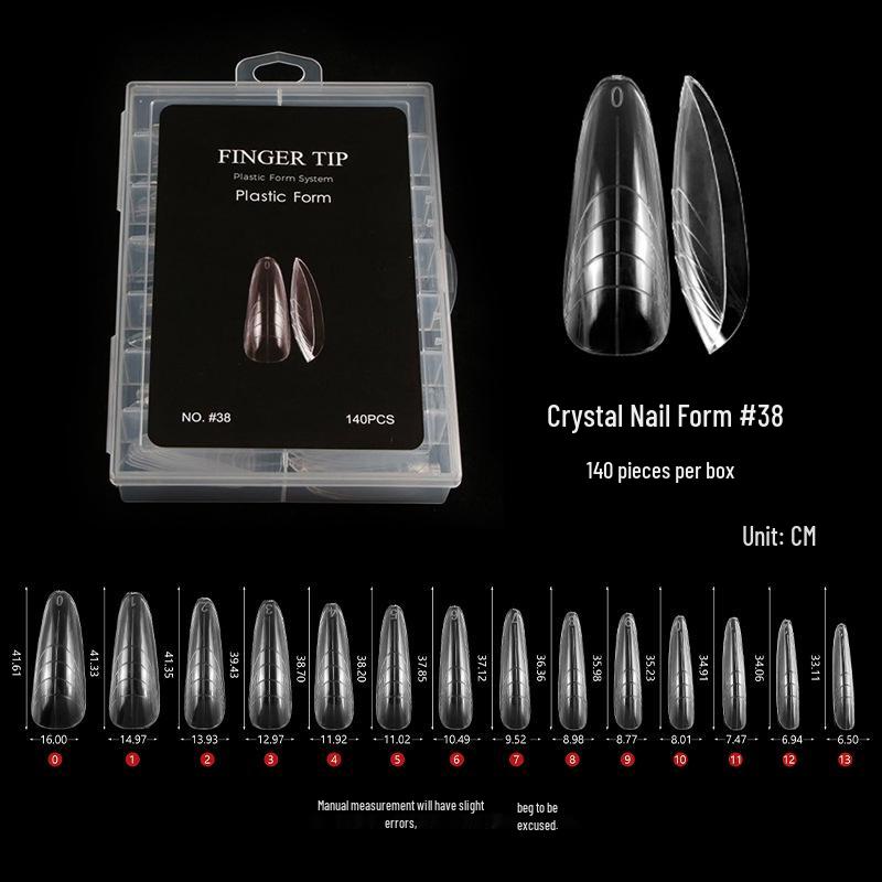 

Хрустальная форма для дизайна ногтей #38: Быстрые УФ гелевые наращивания, Разные размеры, В коробке со шкалой