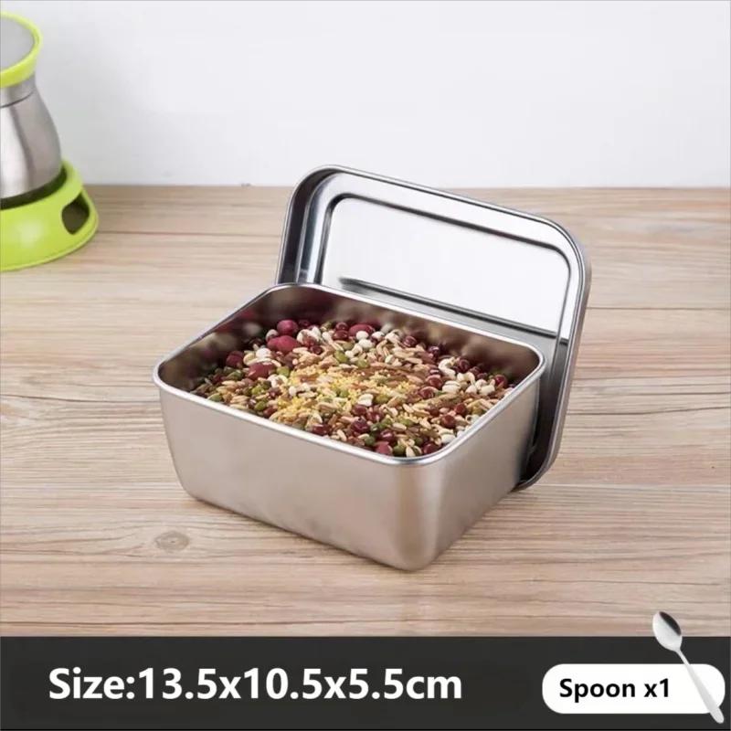 

Stainless Steel Seasoning Box Spice Salt Sugar Boxes With Lid Household Kitchen Condiment Storage Container Kitchen Accessories