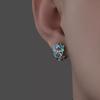 Retro Peony Earrings Men's Original Personality National Style Guochao Enamel Color Classical Men's Earrings
