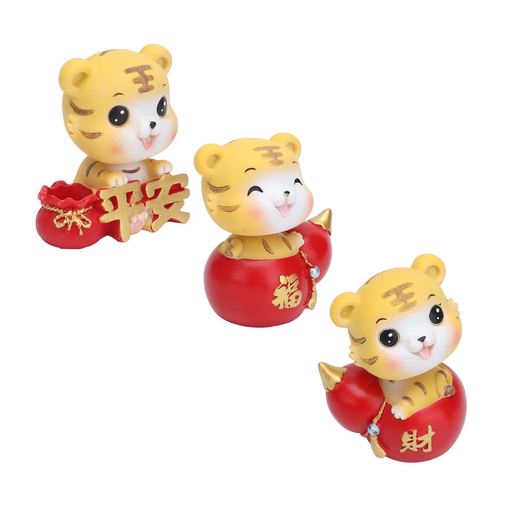 Tiger Ornament Premium Resin Cute Exquisite Bright Colors  Wide Application Tiger Toy