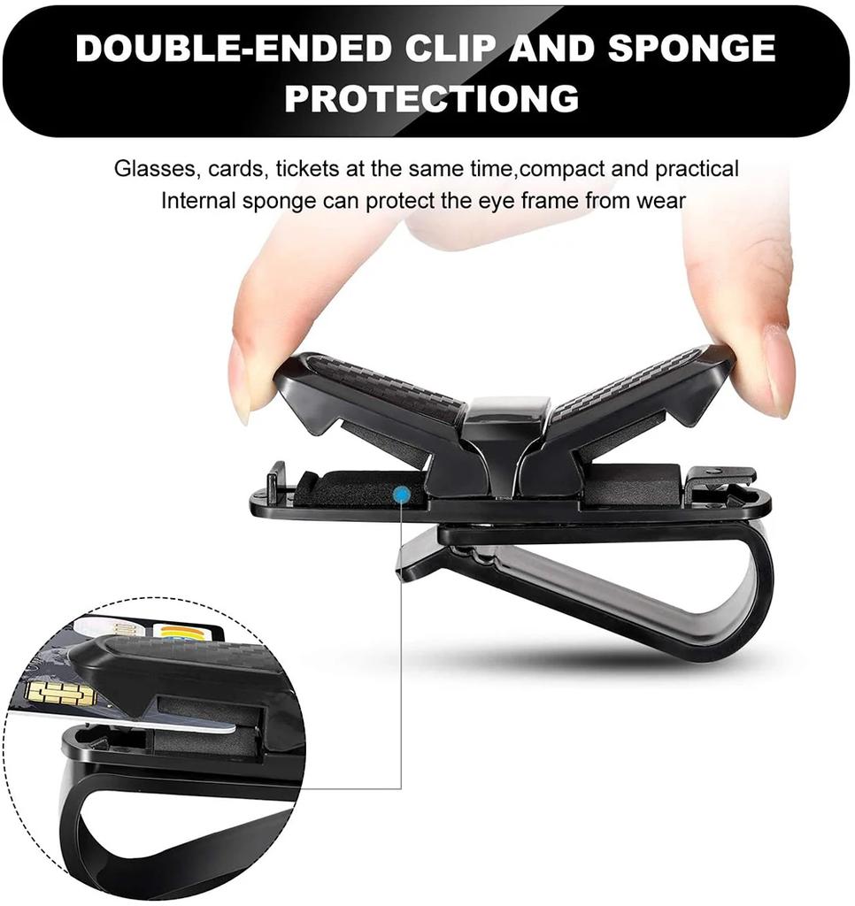 2Pcs Car Sun Visor Sunglasses Ticket Card Clamp Clip Car Glasses Holder Portable ABS Eyeglasses Case Car Accessories