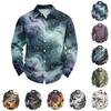 Men's Loose Fit Long Sleeve Shirt with Classic Collar Halloween Print Vintage Casual Button Down Shirt for Spring Autumn Daily Wear