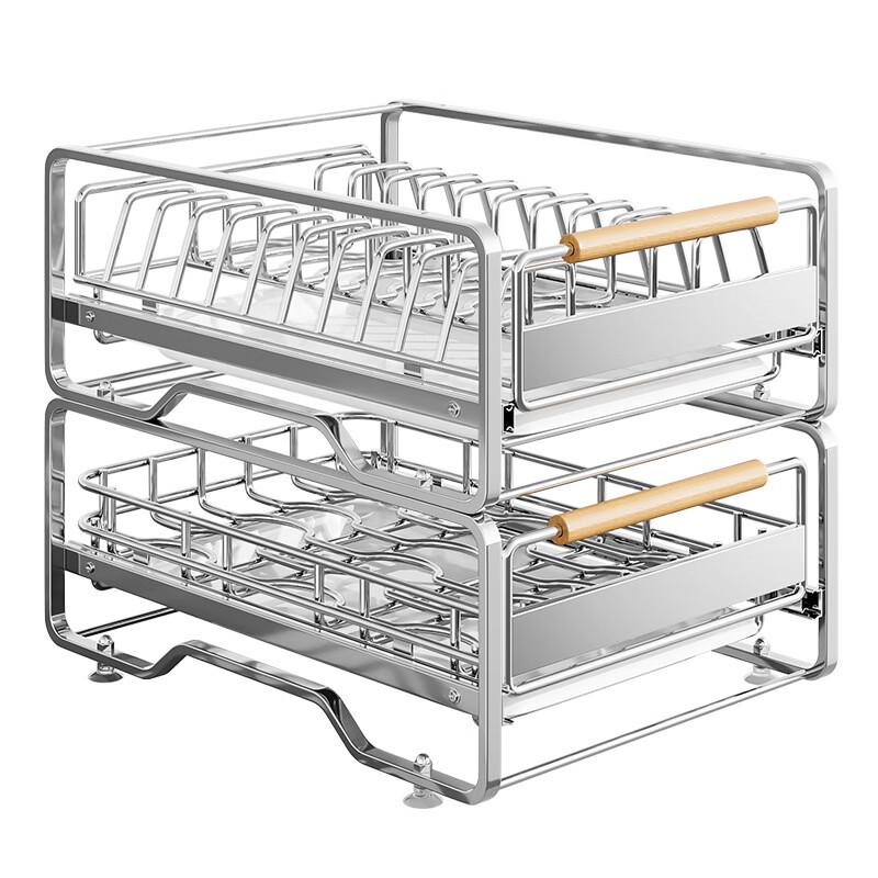 Lantuan stapelbarer Geschirr- und Schüsselständer zum Abtropfen für unter den Schrank