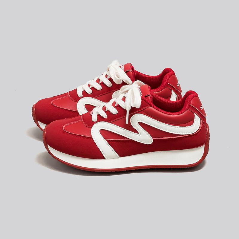 Global China Red ins new casual shoes 22 spring student running sports Forrest Gump shoes 35