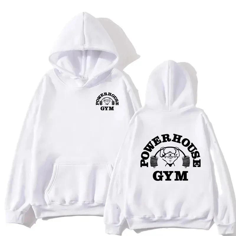 Powerhouse Gym Logo Hoodie Harajuku Men Women Geek Fitness Hoodies  Long Sleeve Aesthetic Sweatshirt