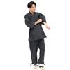 Kyoetsu Men's Washable Samue with Sashiko Pattern, Cotton, Size 06 (M, Black)