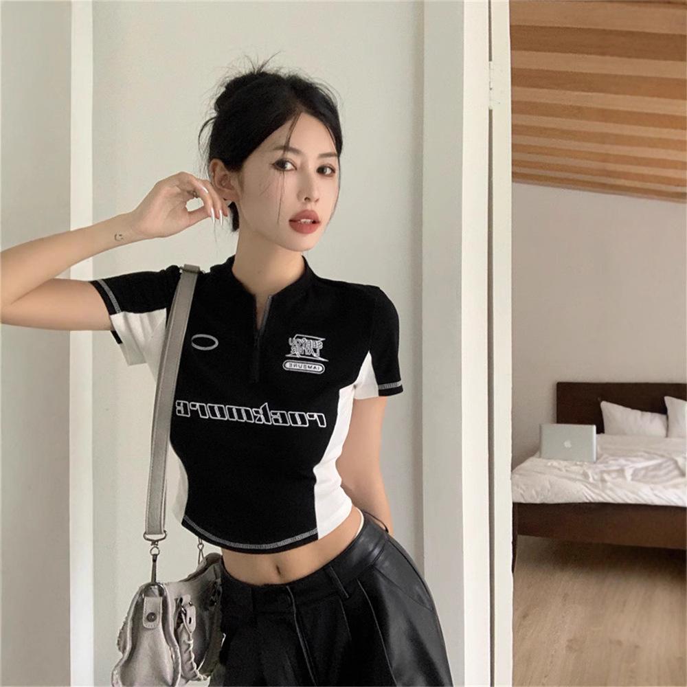 

Vintage Spicy Girl Patchwork Embroidered Cropped T-Shirt 2XL (60-70 kg)