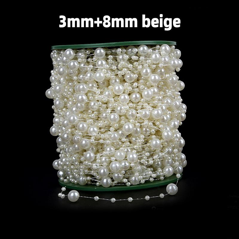 

5m Artificial Pearl Beads Chain for Bouquet Gift Packaging Wedding Party Decor DIY Jewelry Craft Clothing Sewing Accessories 5meters