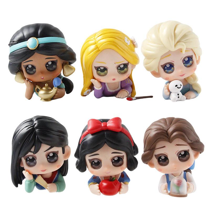 Fairy Tale Princess Belle Jasmine Snow White Toy Model Collectible Pvc Figures For Kids And Gift Sets