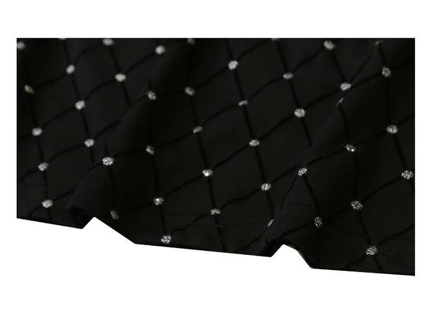 Chic Mesh Long Sleeve Top with Nail Beads & Diamond Accents - Stylish, Slim, and Breathable Women's Autumn Shirt