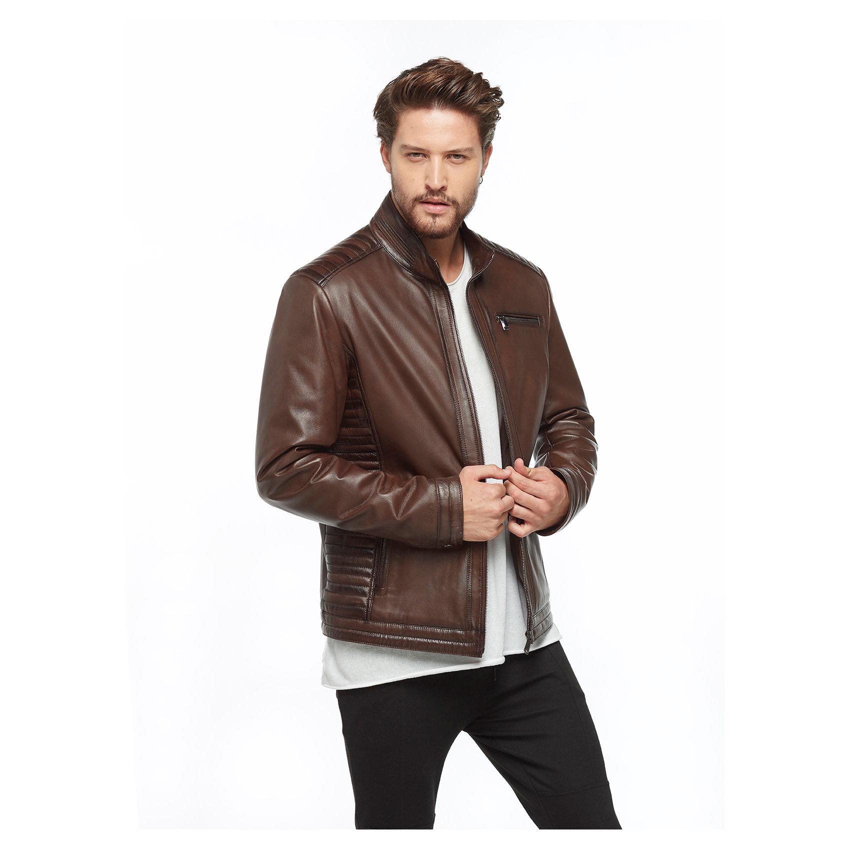 

Кожаная куртка Slim Fit XS коричневый