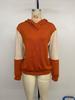 2025 Autumn Color Block Patchwork Knit Women's Hoodie with Hood