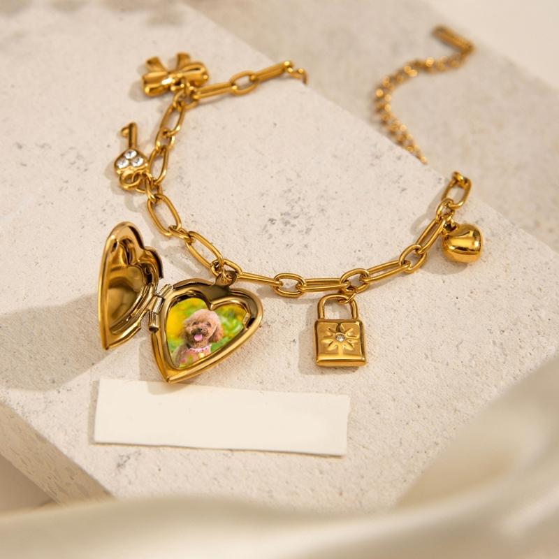 Pulseira Pingente Delicado com Moldura de Coração para Mulheres Moda Joias Elegantes Adequado para Eventos de Moda e Casamento