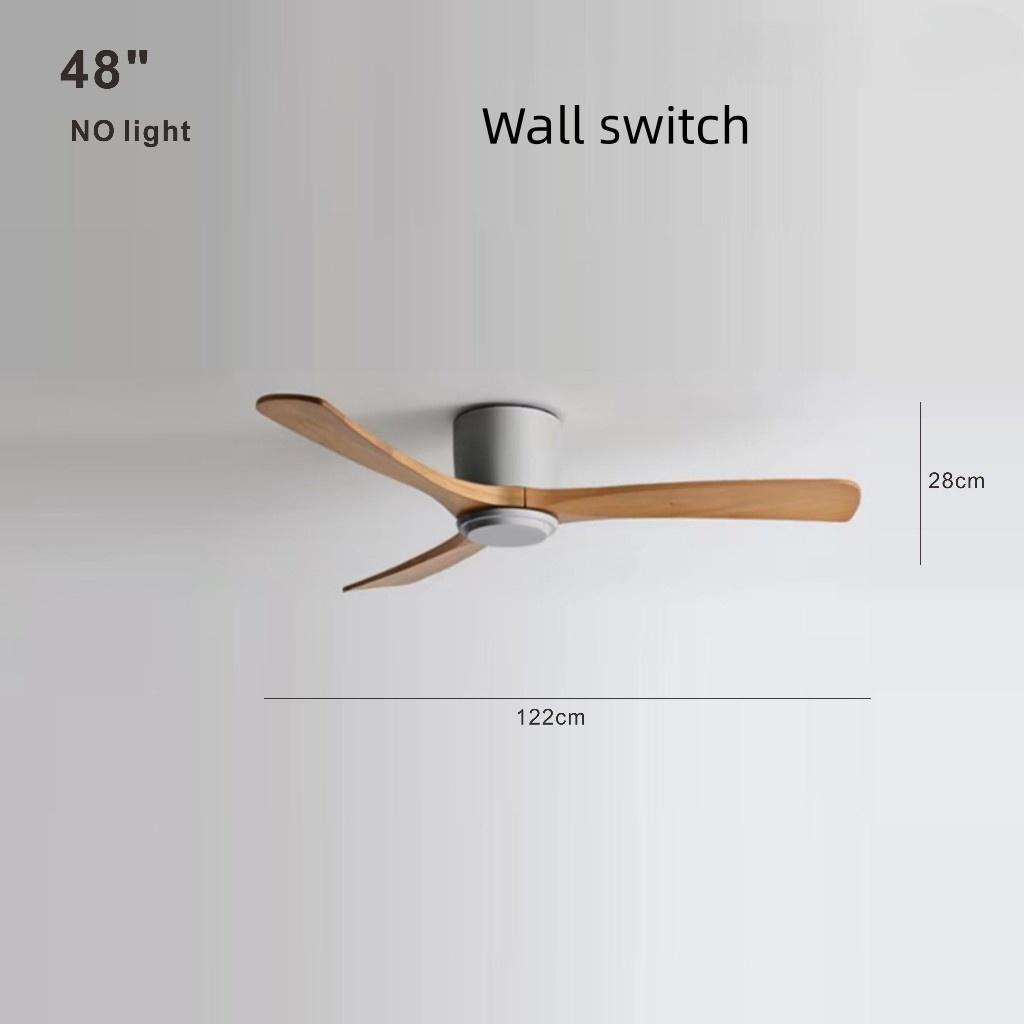 Living Room Bedroom Solid Wood Ceiling Fan Creative Villa Hotel Decoration Fan Nordic Minimalist Variable Frequency Fan