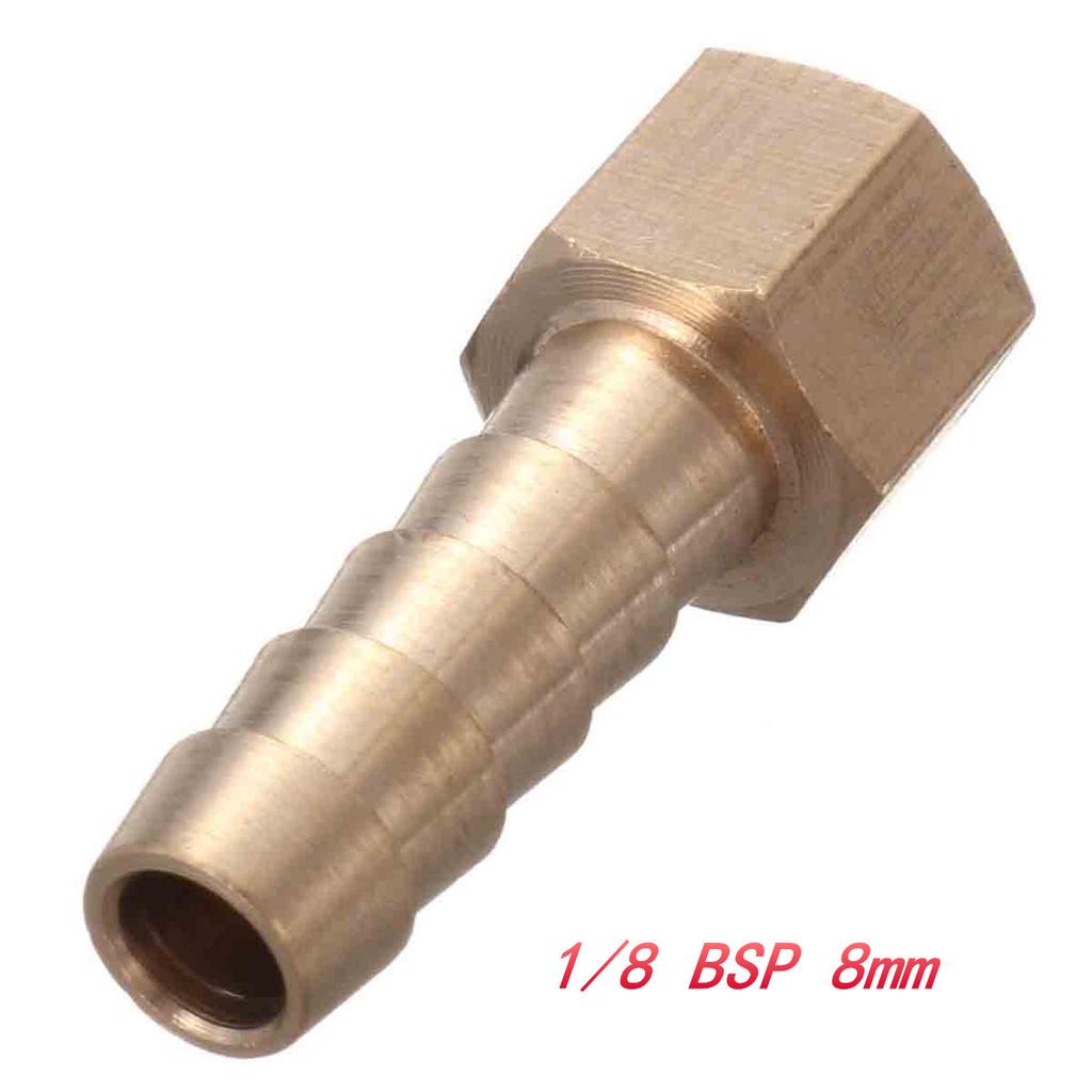 Adaptador De Cola De Manguera Latón 1//4 BSP Hembra a 8mm Tubo Para medidores de presión para mangueras