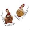 2x Chicken Statue Resin Sculpture Lovely Miniature Gift Art Crafts Ornament Farm Animal for