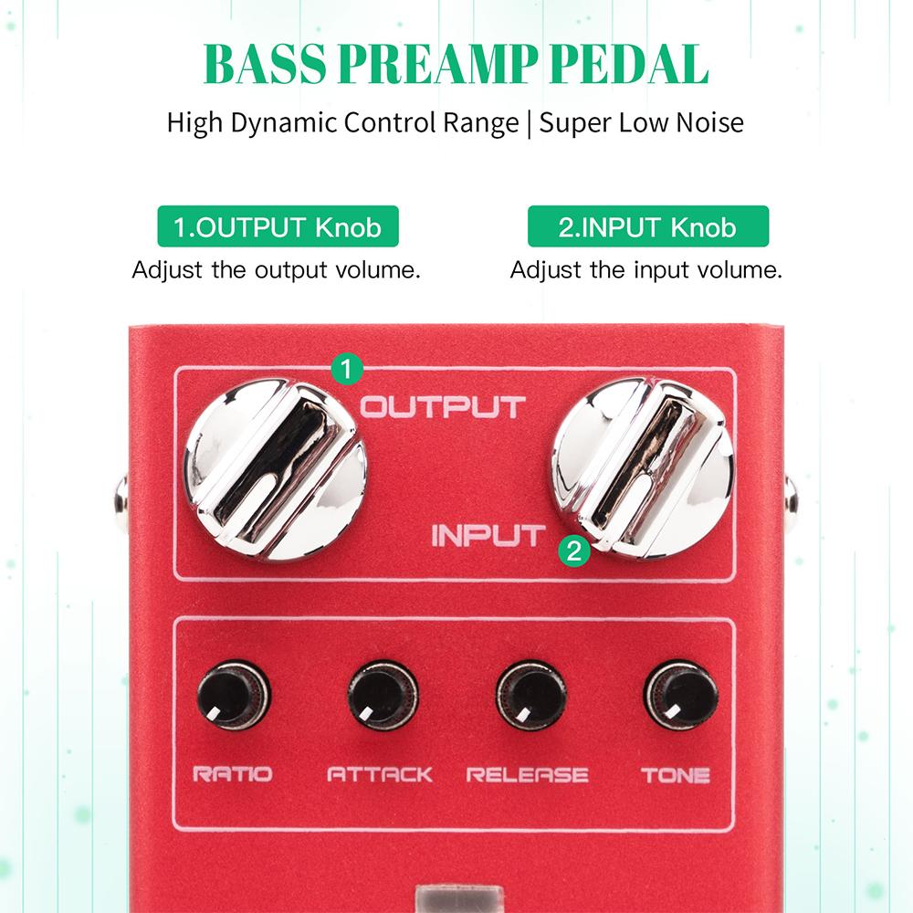 JOYO R-27 SCYLLA Bass Compressor Pedal High Dynamic Control Range Studio-grade Bass/Guitar Pedal with ATTACK/RELEASE/RATIO Knobs