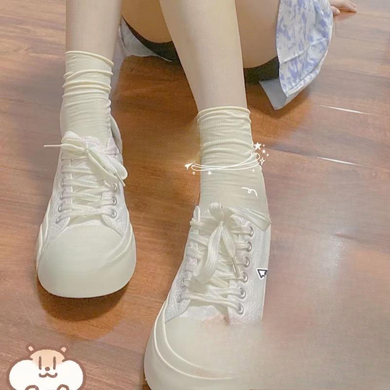 Female Summer Thin Fashion New Style In The Cylinder Ice Ice Pile Socks