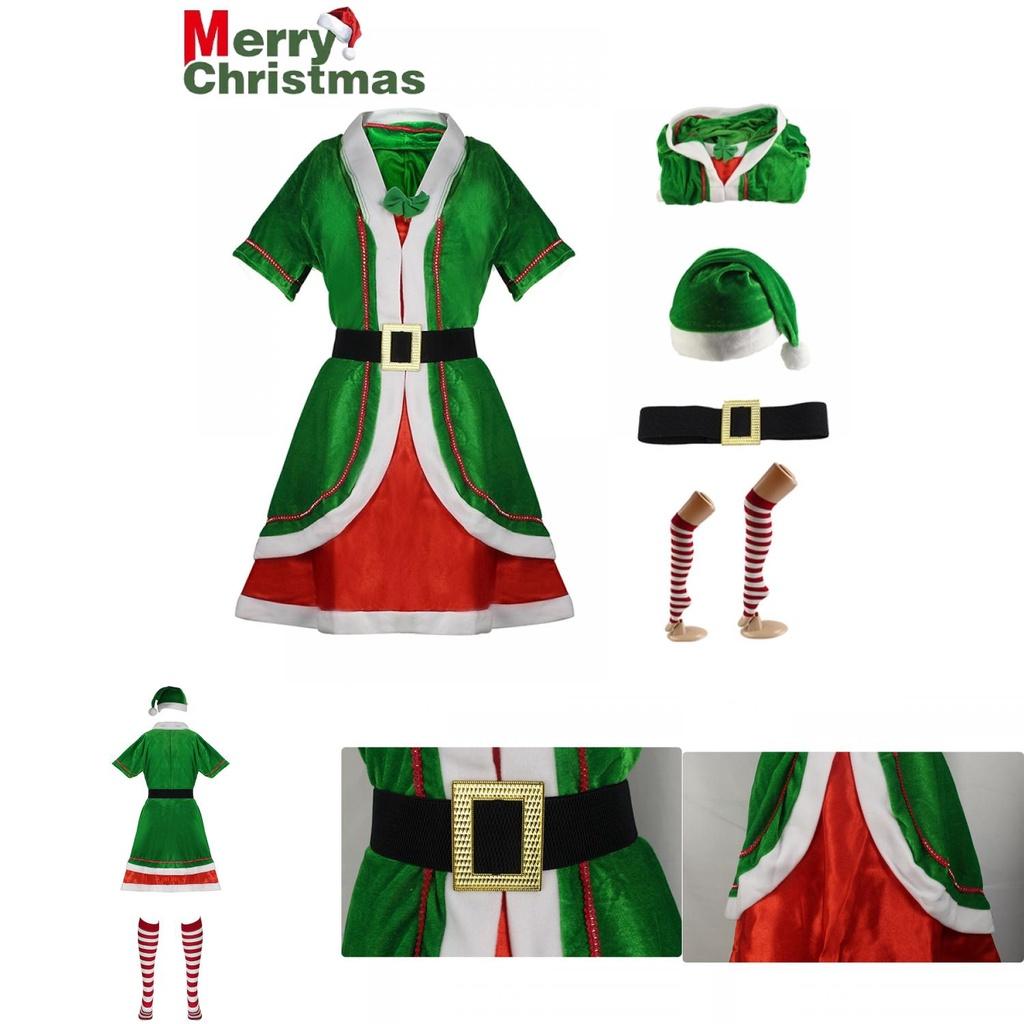 Christmas Elf Couple Outfit Cosplay Costume Xmas Fancy Dress Party Role Play