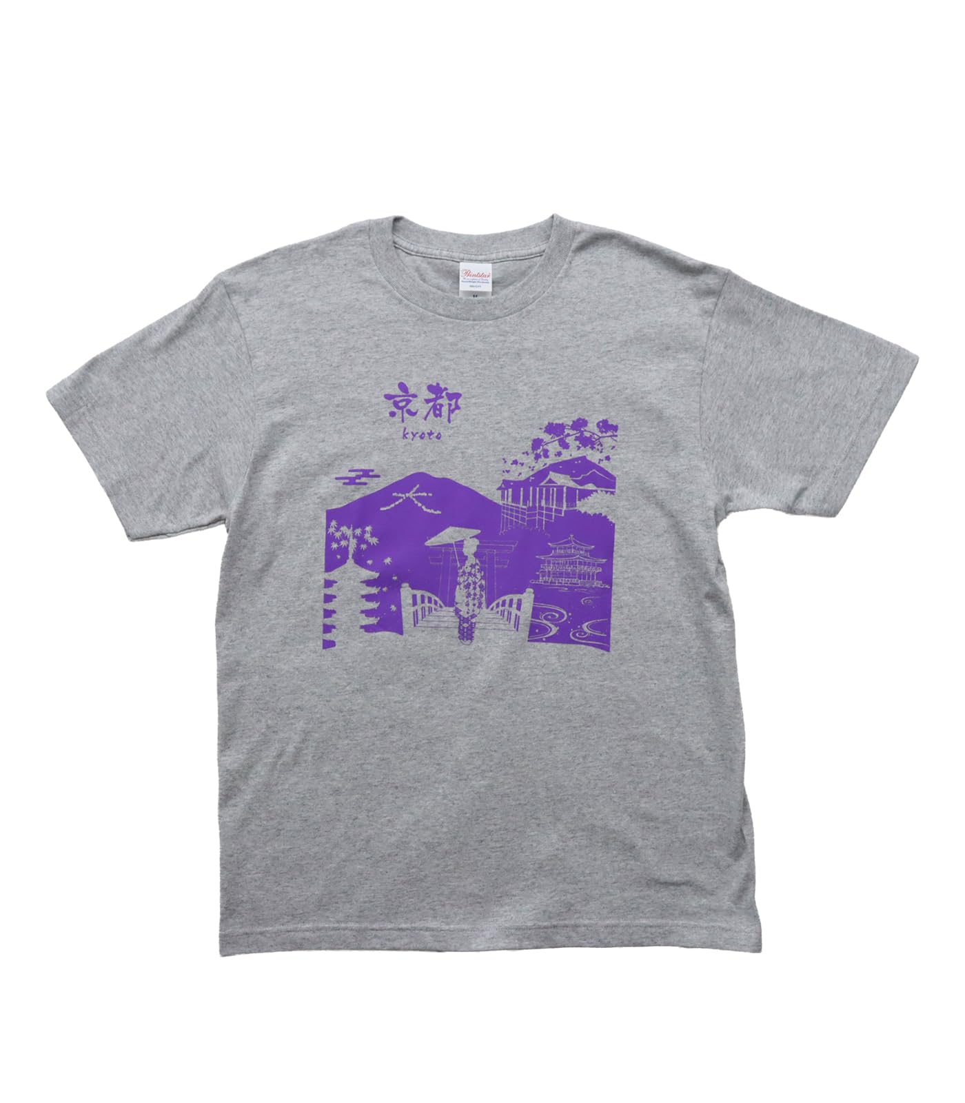 Japanese Souvenir Silhouette L Gray Shin-ei [T-shirt Kyoto]
